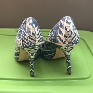 Blue and beige Nine West heels